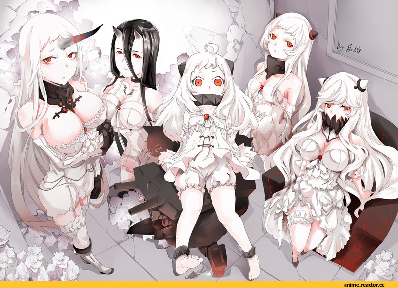 kabaneneko, Seaport Hime, Kantai Collection, Northern Ocean Hime, battleship hime, Midway Hime, Airfield Hime, Anime