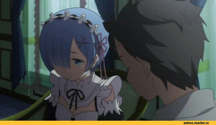 Rem (re zero), Re Zero Kara Hajimeru Isekai Seikatsu, Natsuki Subaru, anime gif, Anime