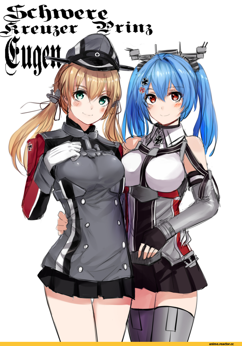 Prinz Eugen, Kantai Collection, prinz eugen (Warship Girls R), tuzik10, Warship Girls R, crossover, Anime