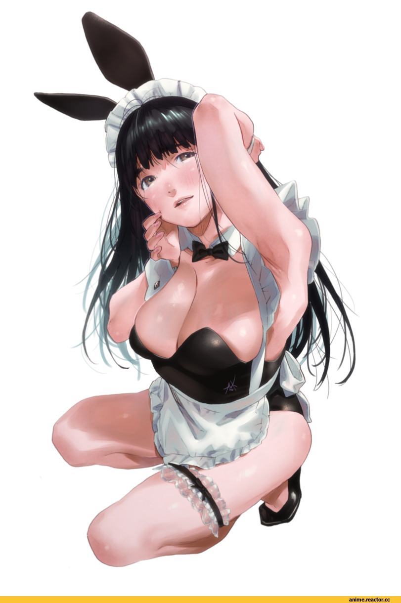 kamiyama aya, AO, Anime Art, Maid, Usagimimi, Animal Ears, Bunnysuit, Anime