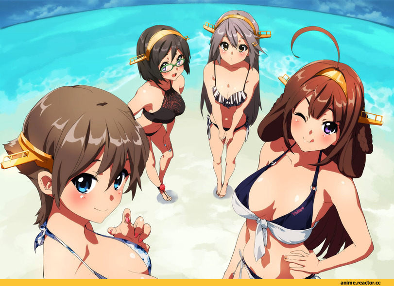 Kongou (Kantai Collection), Kantai Collection, Haruna (Kantai Collection), Hiei, Kirishima (Kantai Collection), Anime Ero Swim, Anime Ero, ruuto (sorufu), Anime