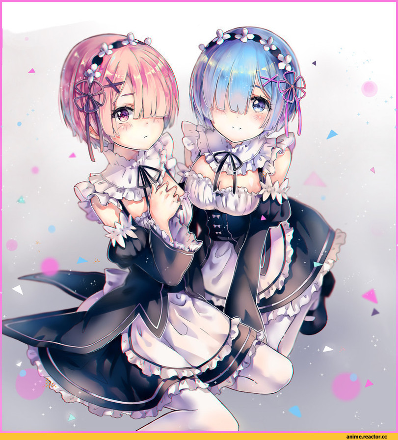 Rem (re zero), Re Zero Kara Hajimeru Isekai Seikatsu, Ram (Re Zero), teka, Maid, удалённое, Anime