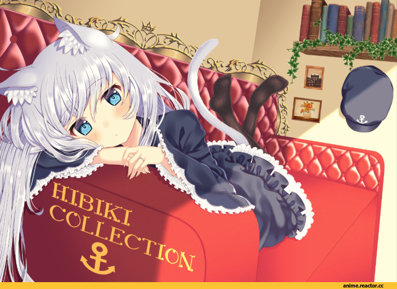 Kantai Collection, Hibiki (Kantai Collection), neko, Animal Ears, toujou mina, Anime Art, Anime