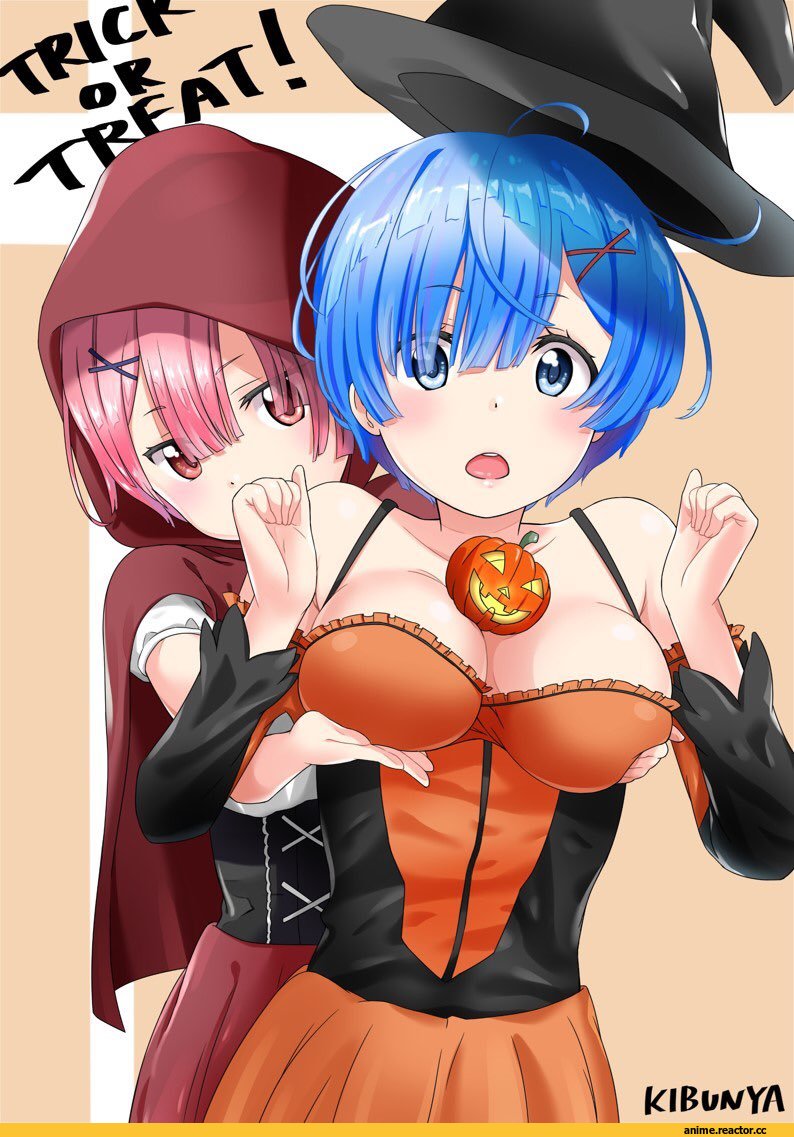 Anime Halloween, Rem (re zero), Re Zero Kara Hajimeru Isekai Seikatsu, Ram (Re Zero), Shoujo Ai, Anime