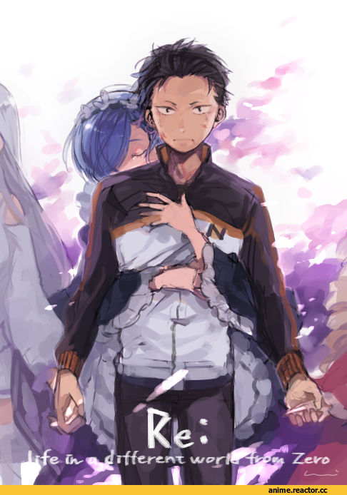 Re Zero Kara Hajimeru Isekai Seikatsu, Natsuki Subaru, Emilia (re zero), Beatrice (Re Zero), uni_731, Rem (re zero), Anime