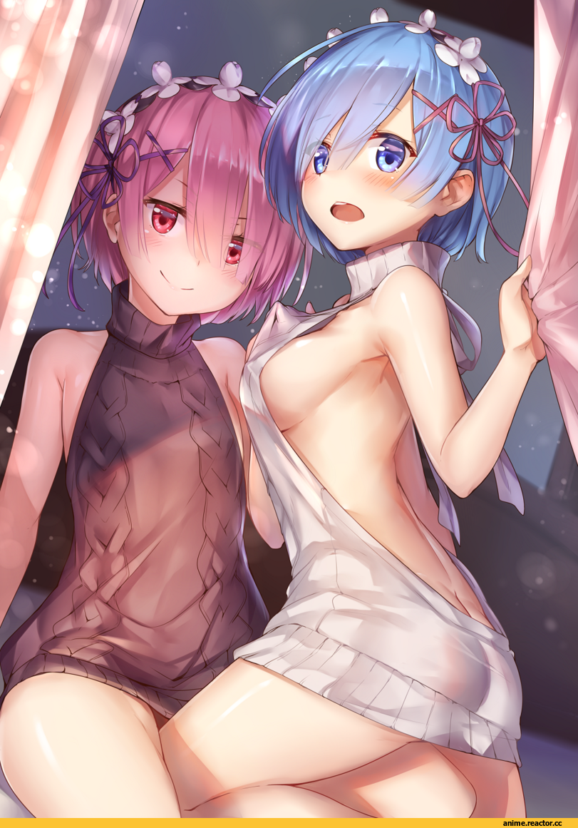 ks, Anime Art, Ram (Re Zero), Re Zero Kara Hajimeru Isekai Seikatsu, Virgin Killer Sweater, Rem (re zero), Anime