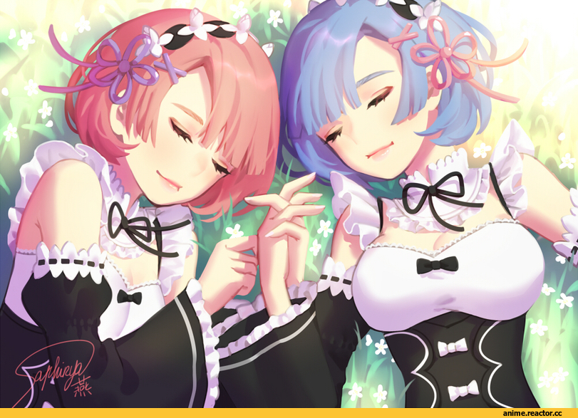 Re Zero Kara Hajimeru Isekai Seikatsu, Rem (re zero), Ram (Re Zero), saphirya, Anime