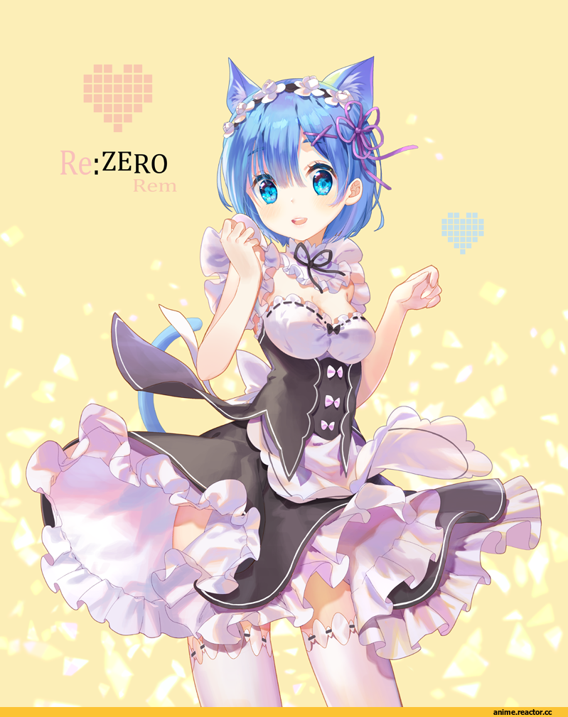 Rem (re zero), Re Zero Kara Hajimeru Isekai Seikatsu, neko, Animal Ears, mintchoco, Anime