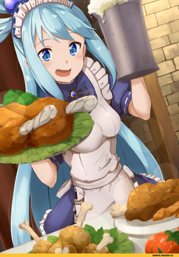 KonoSuba, Aqua (KonoSuba), ame., Maid, Anime