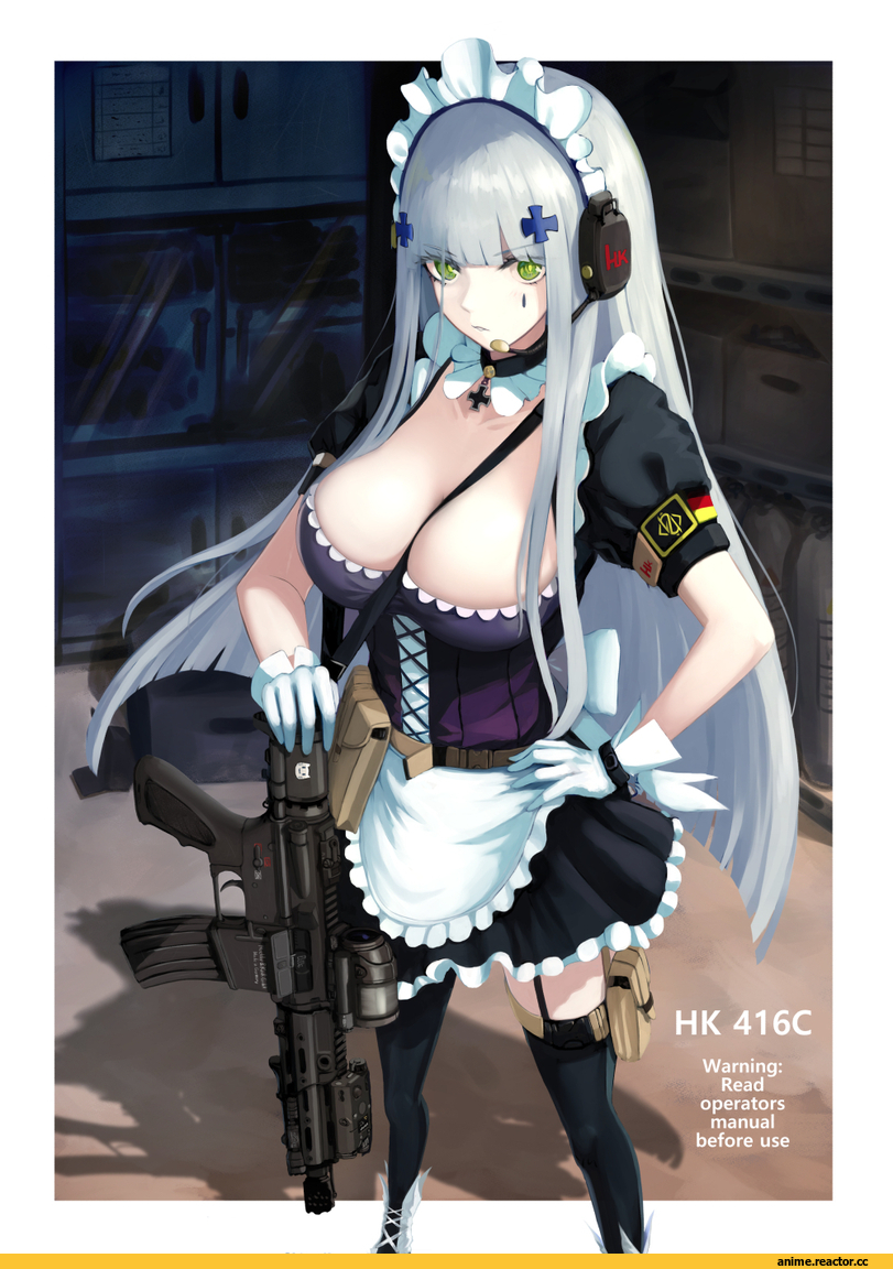 HK416 (Girls Frontline), Girls Frontline, Maid, Anime Ero, chaciooh, Anime