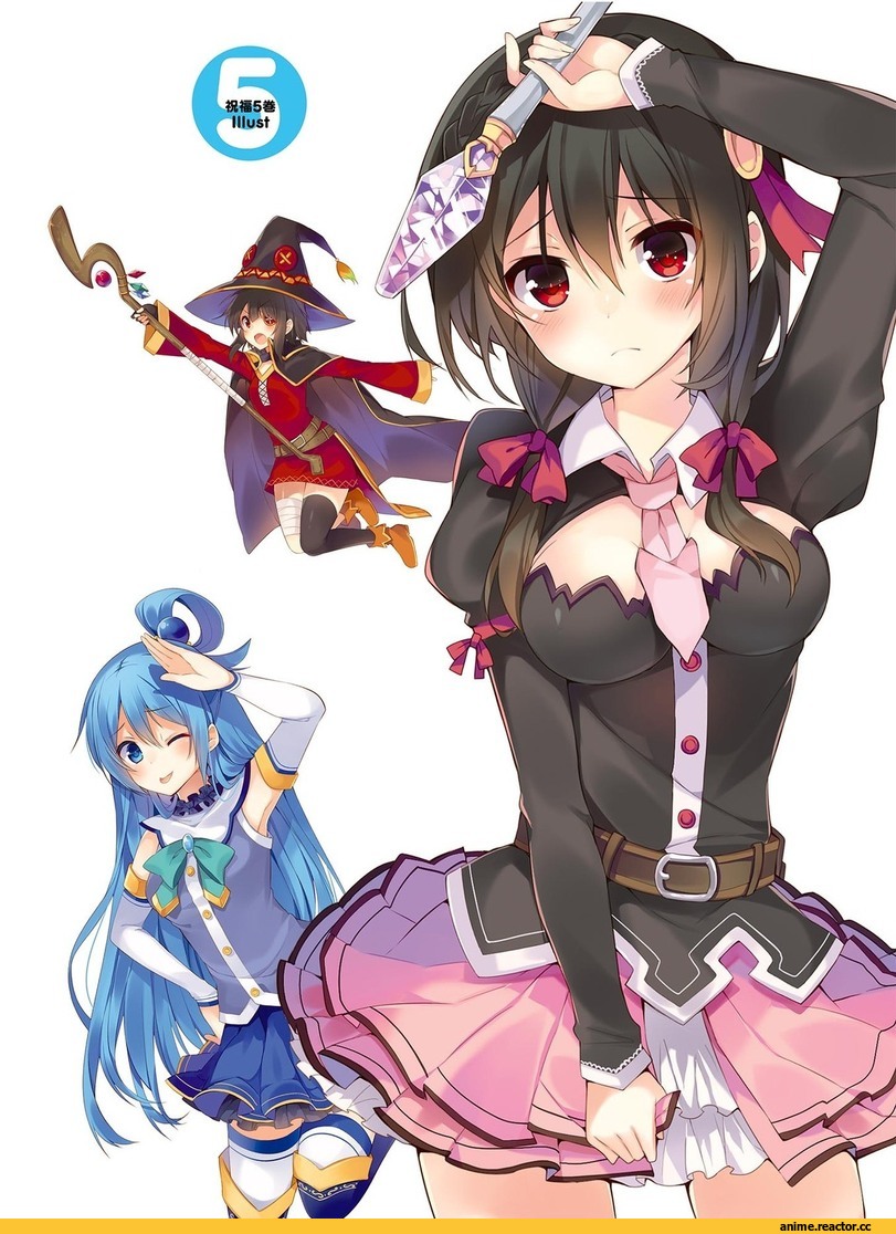 KonoSuba, Megumin, Aqua (KonoSuba), Darkness (KonoSuba), Satou Kazuma, Silent-Shanin, Anime