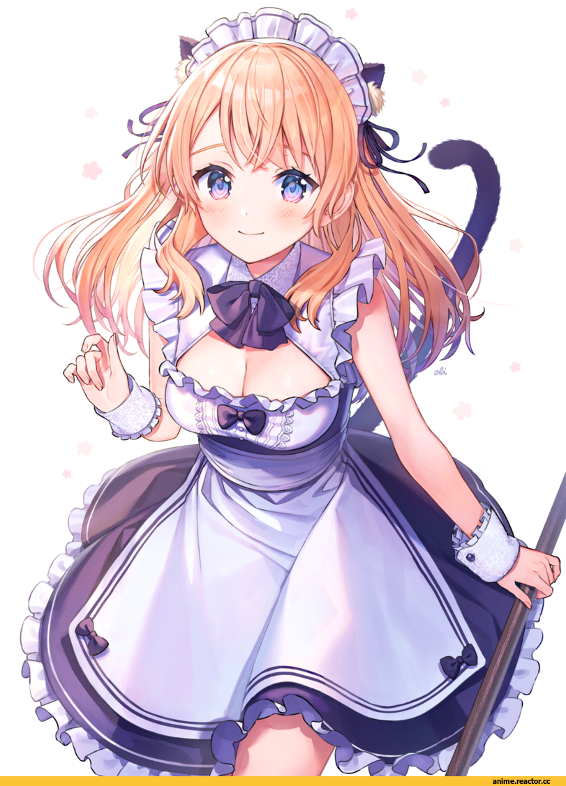 oli, Anime Art, artist, AO, nekomimi, Animal Ears, Maid, Anime