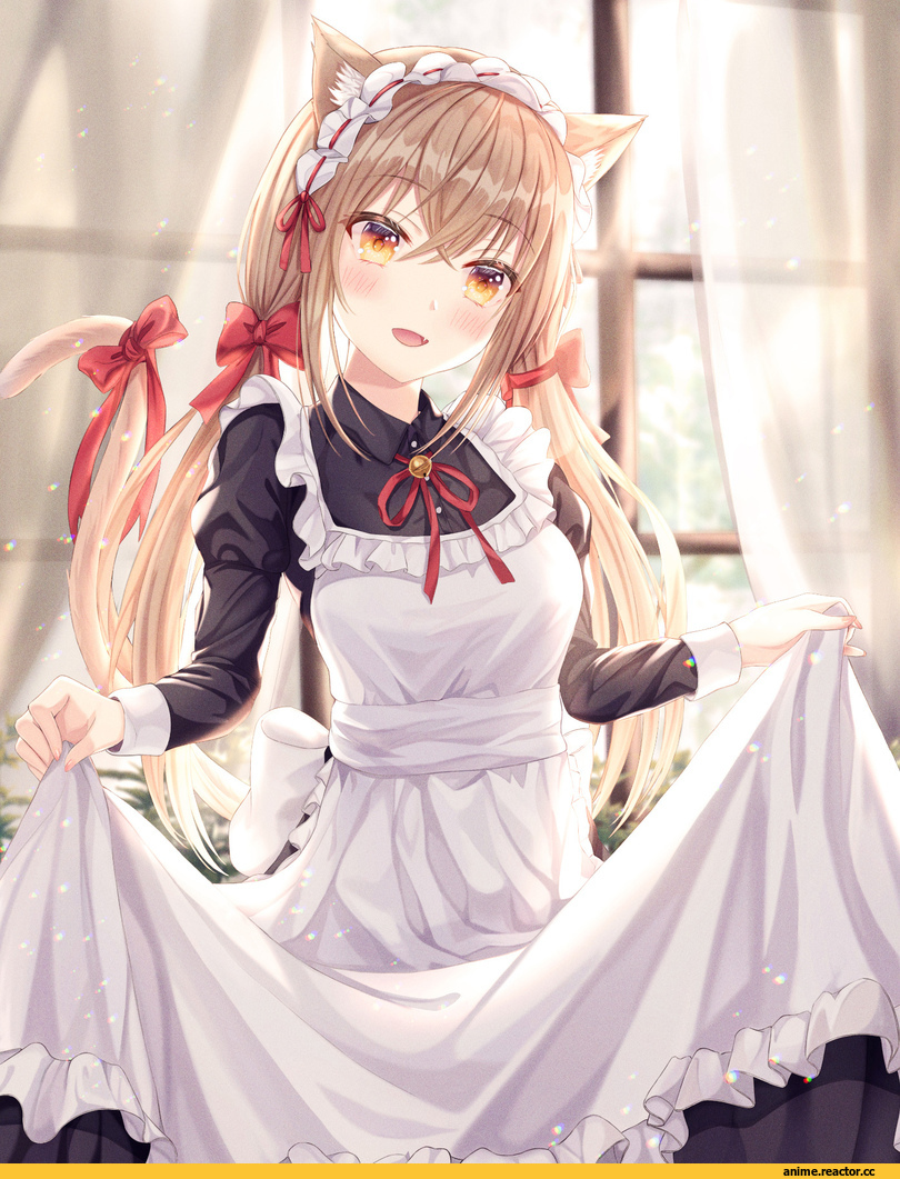 funii, Anime Art, artist, AO, nekomimi, Animal Ears, Maid, Anime