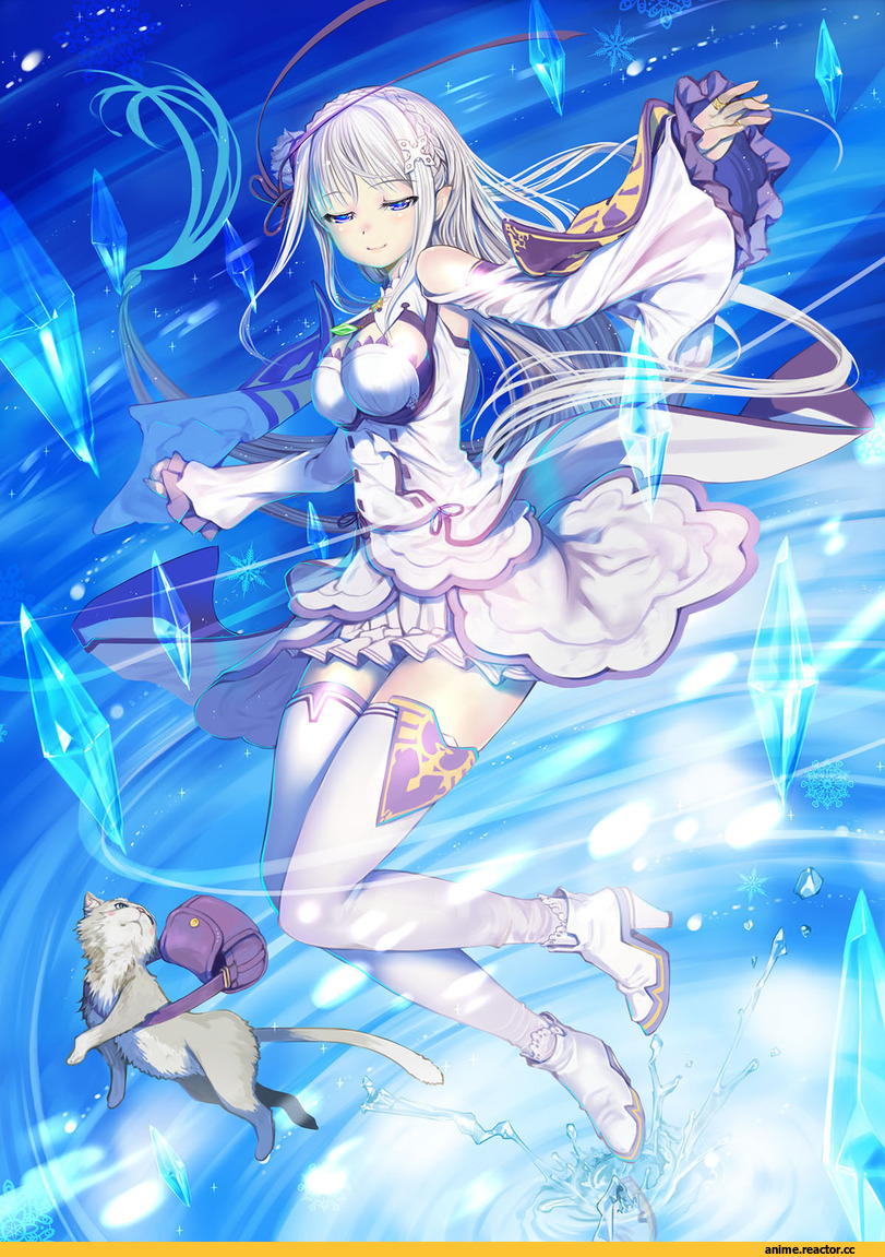 Re Zero Kara Hajimeru Isekai Seikatsu, Emilia (re zero), Pack (re zero), Mikazuki Akira, Anime Art, Anime