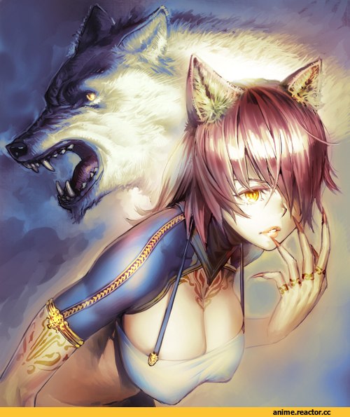 art барышня, красивые картинки, werewolf, Animal Ears, Inumimi, удалённое, Anime