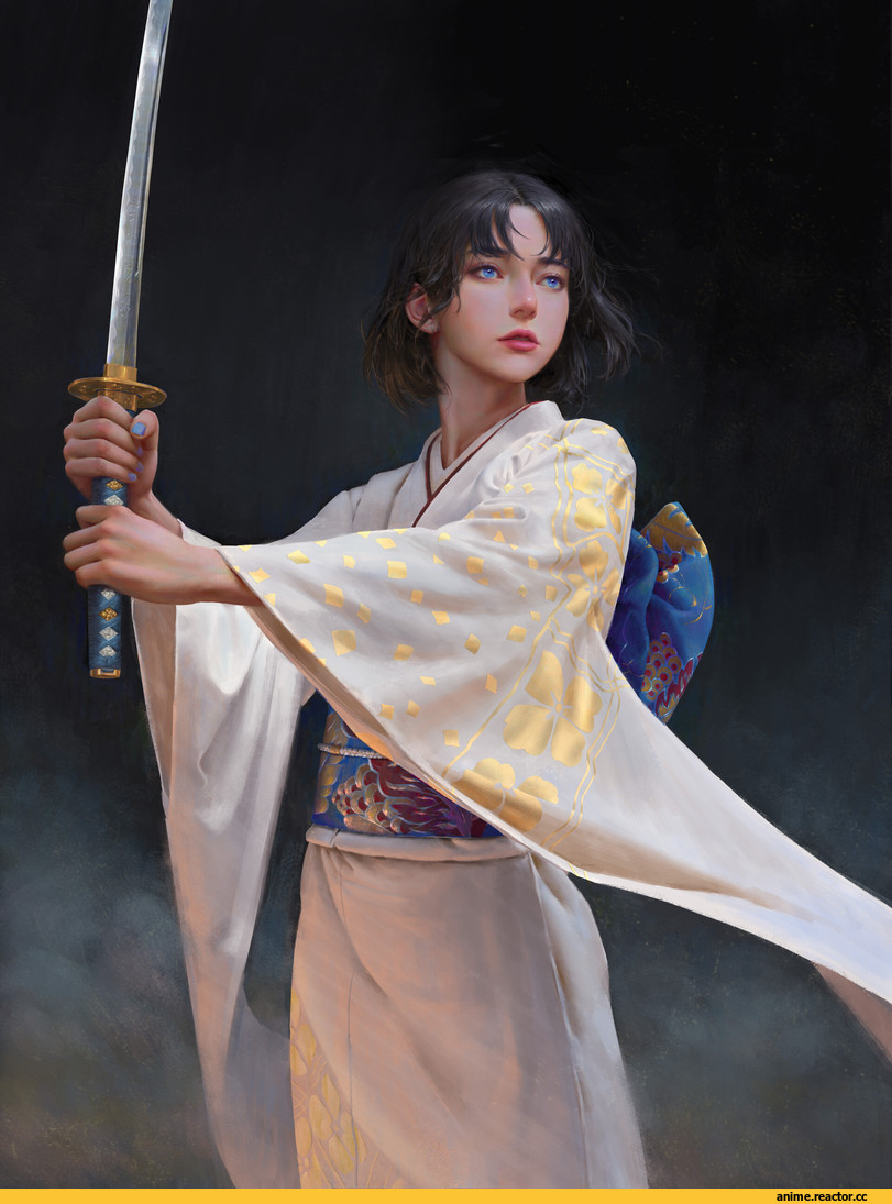 Yuhong Ding, арт девушка, art, Ryougi Shiki, Kara no Kyoukai, Anime