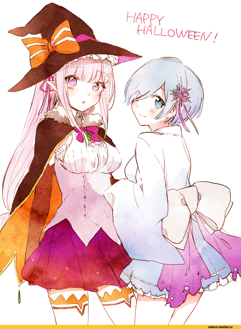 Rem (re zero), Re Zero Kara Hajimeru Isekai Seikatsu, Emilia (re zero), Anime Halloween, Anime