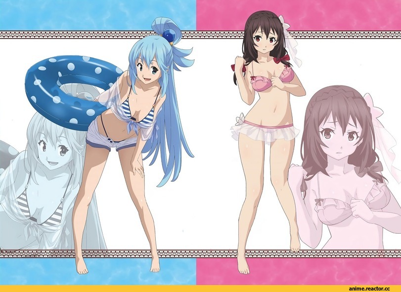 Aqua (KonoSuba), KonoSuba, Yunyun (KonoSuba), Anime Ero, Anime Ero Swim, Anime