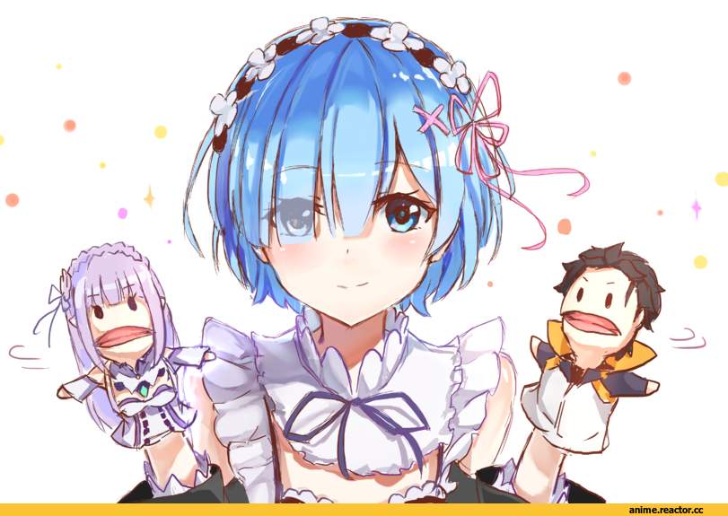 Rem (re zero), Re Zero Kara Hajimeru Isekai Seikatsu, Emilia (re zero), Natsuki Subaru, maeshimashi, Anime