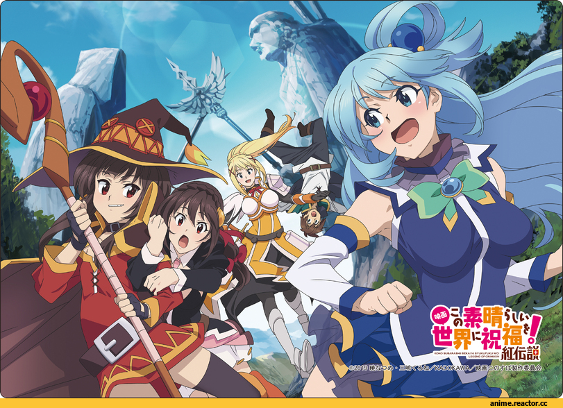 Aqua (KonoSuba), KonoSuba, Darkness (KonoSuba), Yunyun (KonoSuba), Megumin, Satou Kazuma, Anime