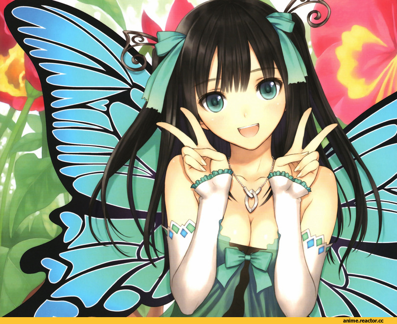 art, butterfly, female, Anime