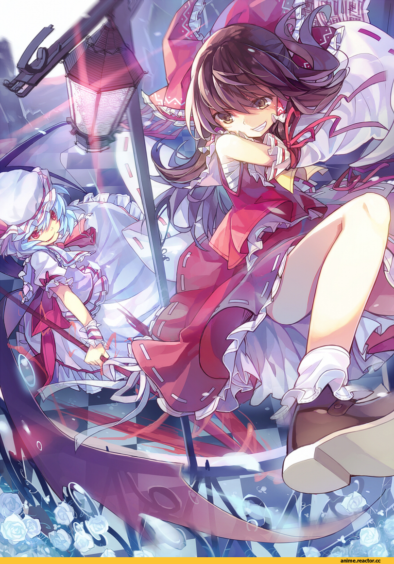 Hime03, art, Touhou Project, Hakurei Reimu, Remilia Scarlet, продолжение в комментариях, Anime