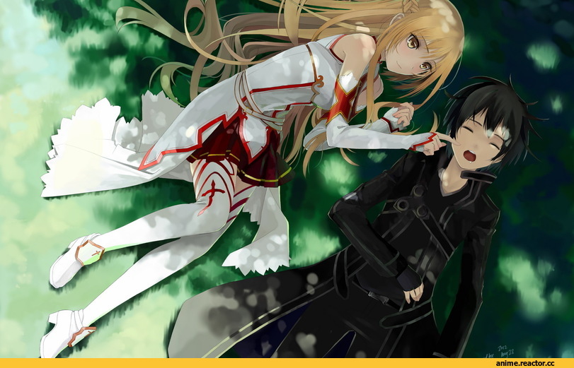 art, Sword Art Online, Kirito, Asuna, Anime