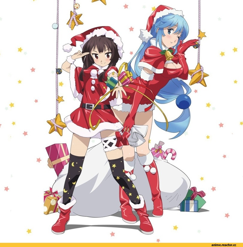 Megumin, KonoSuba, Aqua (KonoSuba), Merry Christmas, Anime