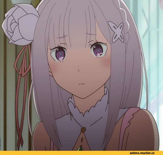 Emilia (re zero), Re Zero Kara Hajimeru Isekai Seikatsu, anime gif, Anime