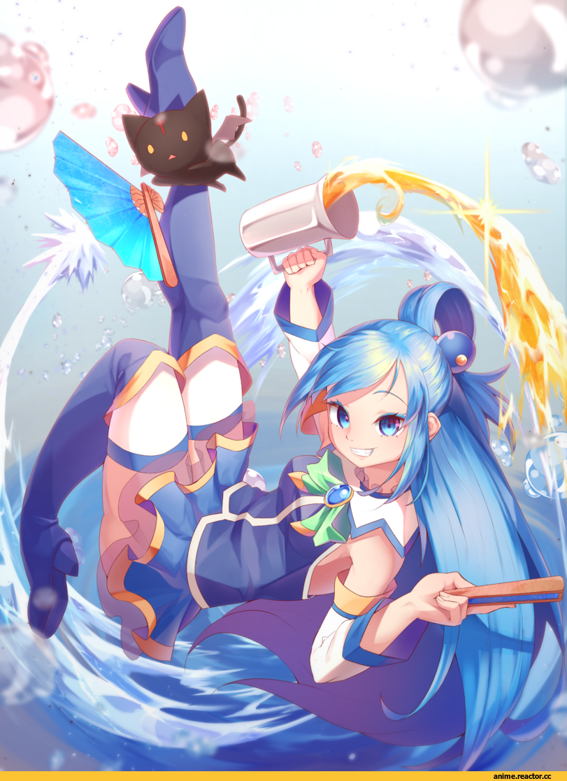 Anime Art, artist, Kono Subarashii Sekai ni Shukufuku wo!, Aqua (KonoSuba), chomusuke, ha kong, Anime