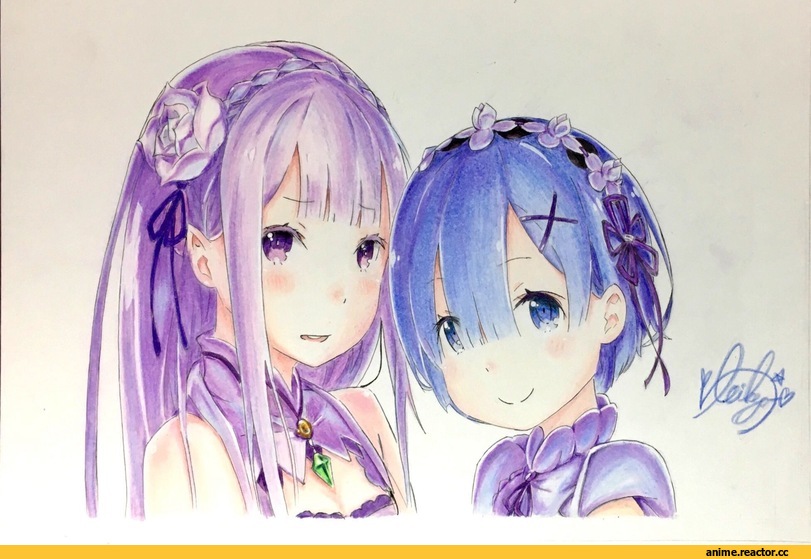 Re Zero Kara Hajimeru Isekai Seikatsu, Rem (re zero), Emilia (re zero), Anime