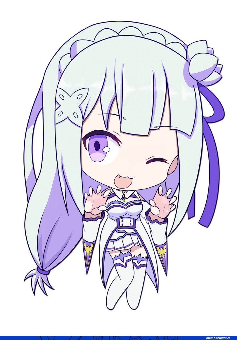 Emilia (re zero), Re Zero Kara Hajimeru Isekai Seikatsu, artist, nigel lim, чиби, Anime