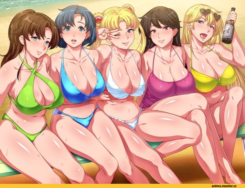 Aino Minako, Bishoujo Senshi Sailor Moon, Hino Rei, Kino Makoto, Mizuno Ami, Tsukino Usagi, Anime Ero, Anime Ero Swim, Anime