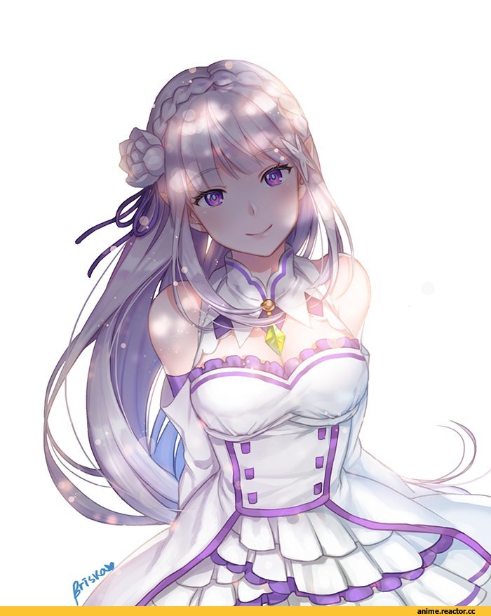 Re Zero Kara Hajimeru Isekai Seikatsu, Emilia (re zero), briska, Anime