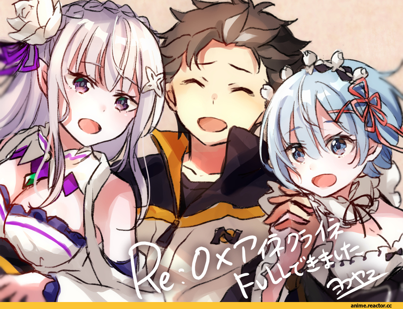 Re Zero Kara Hajimeru Isekai Seikatsu, Natsuki Subaru, Rem (re zero), Emilia (re zero), Yokoyama, Anime