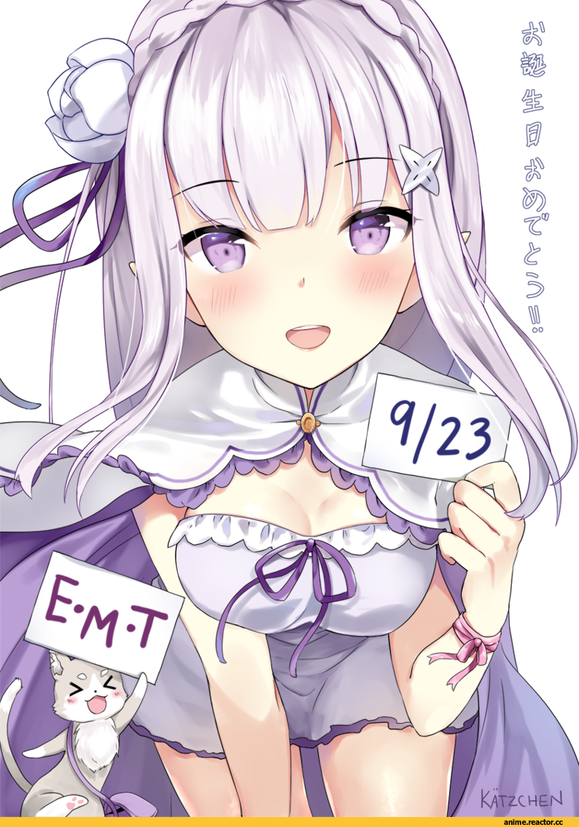 Re Zero Kara Hajimeru Isekai Seikatsu, Emilia (re zero), Katzchen, puck (re, zero), puck (re zero), Anime