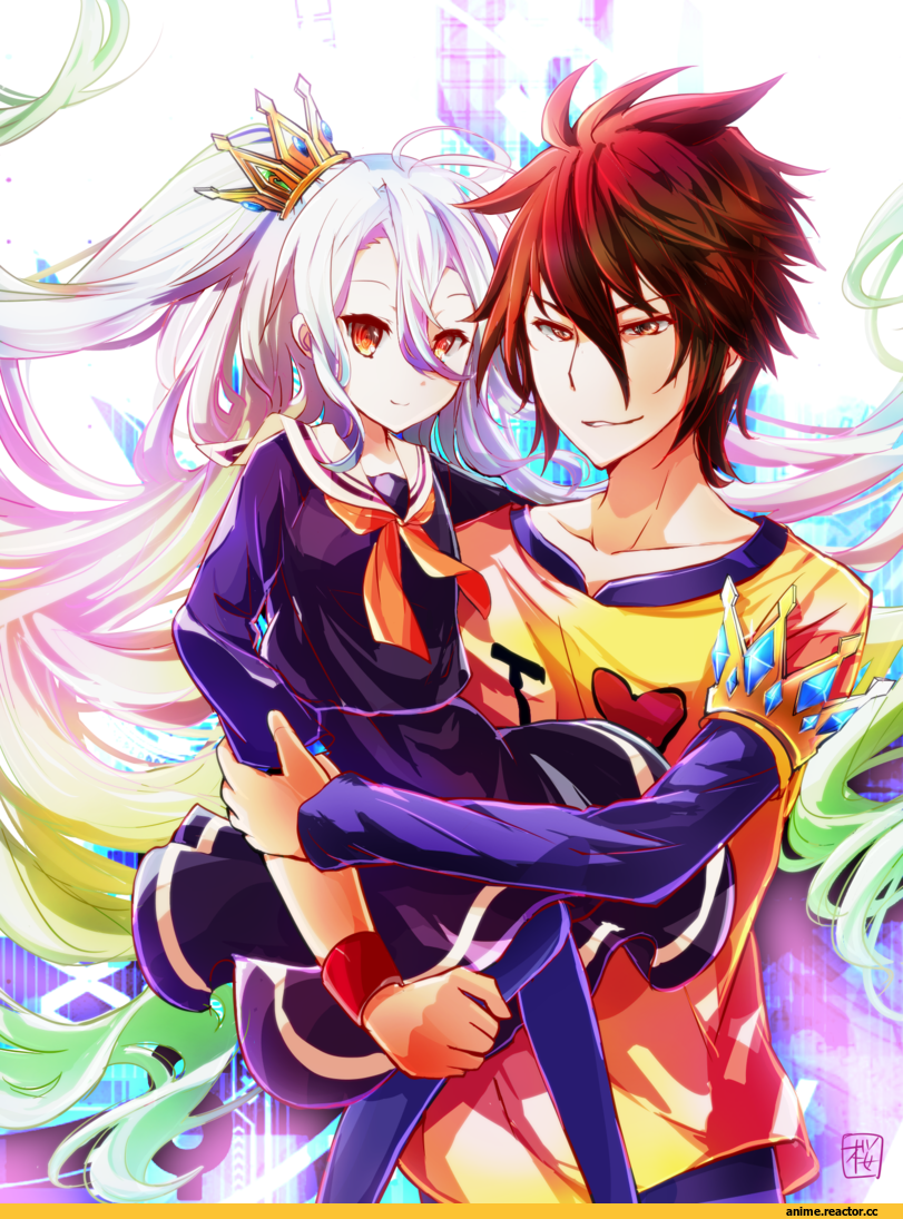 No Game No Life, Shiro (NGNL), Sora (NGNL), sau (bluepoper), Anime