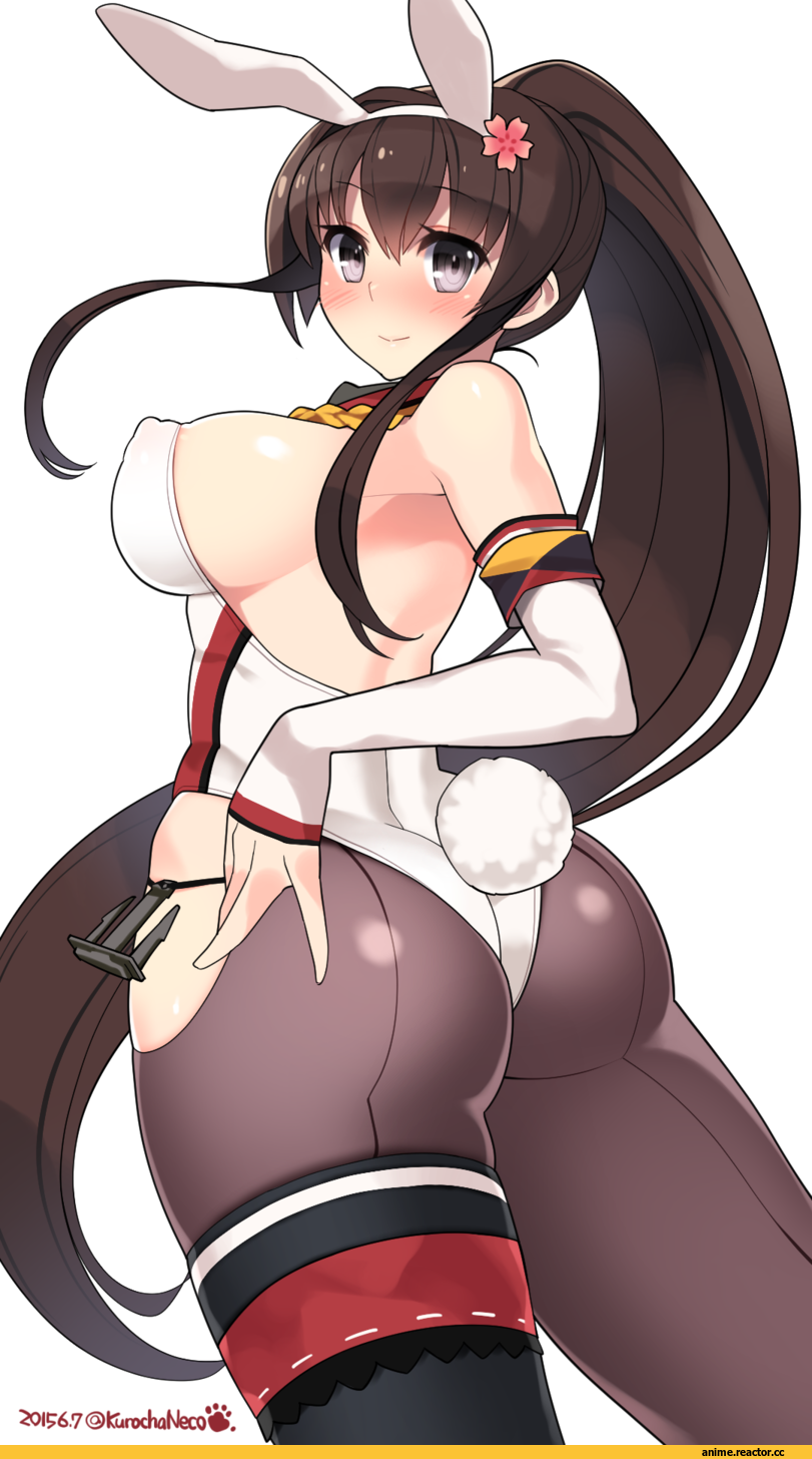 Anime Art, kuro chairo no neko, Kantai Collection, Yamato (Kantai Collection), Anime Ero, Anime Ero Ass, Animal Ears, Usagimimi, Anime