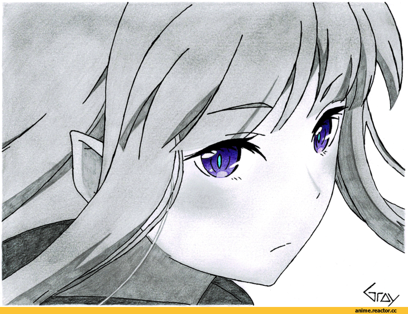 Emilia (re zero), Re Zero Kara Hajimeru Isekai Seikatsu, нарисовал сам, Anime