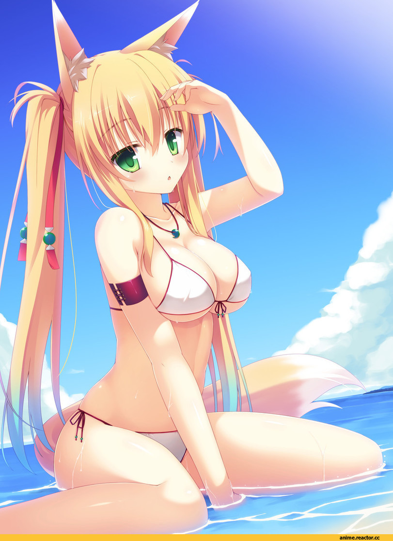 Anime Ero, Animal Ears, AO, Anime Art, Anime Ero Swim, Kitsune, Anime