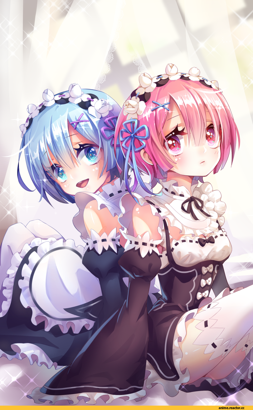 Re Zero Kara Hajimeru Isekai Seikatsu, Rem (re zero), Ram (Re Zero), elliv, Anime