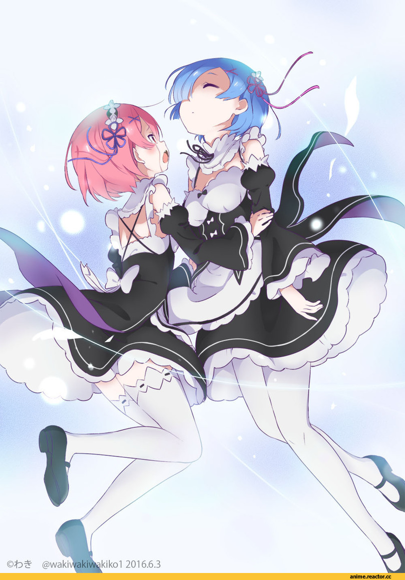 Re Zero Kara Hajimeru Isekai Seikatsu, Rem (re zero), Ram (Re Zero), wakiwakiwakiko, Anime