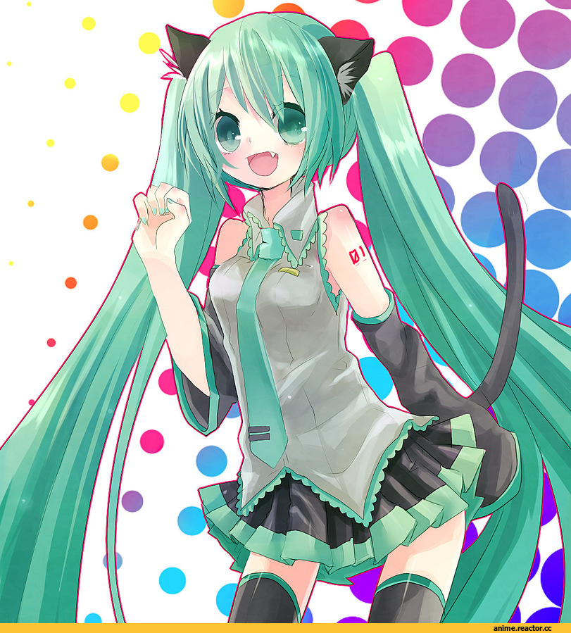 Неко, Vocaloid, Hatsune Miku, Animal Ears, Anime