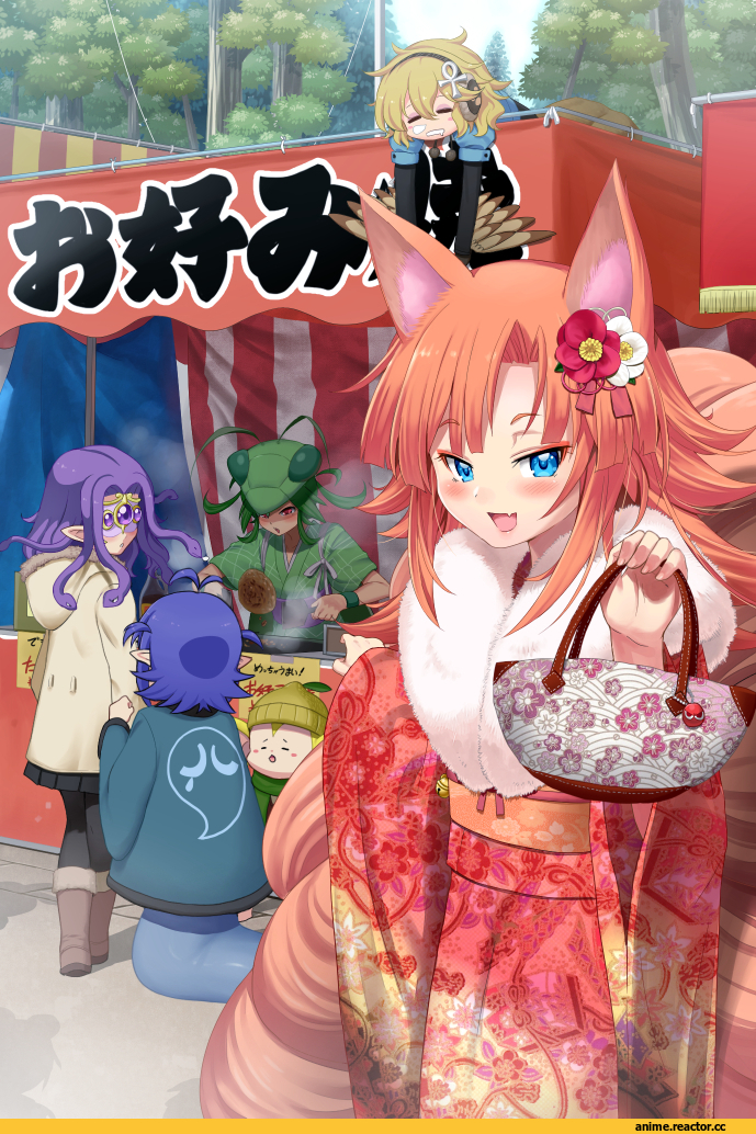 Anime Original, Monster Girl (Anime), Kitsune, Неко, Yukata, Animal Ears, Anime Art, Anime