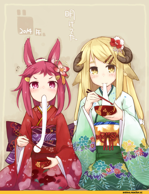 Anime Original, Animal Ears, Yukata, Usagimimi, Ushimimi, Anime