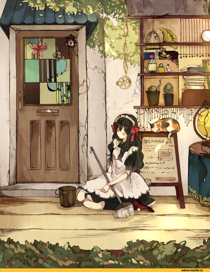 AO, Anime Art, Maid, lingmuzi, Anime