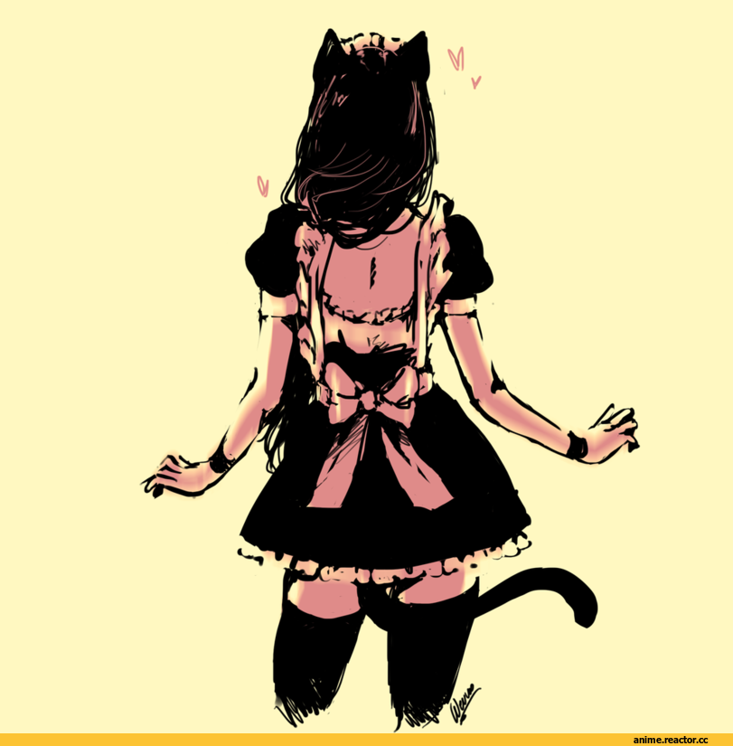 Maid, neko, Animal Ears, Anime