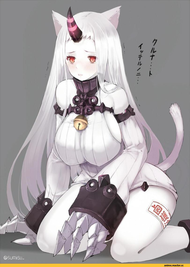 Kantai Collection, Seaport Hime, Animal Ears, neko, Anime