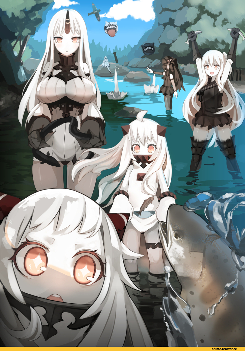 Kantai Collection, Airfield Hime, Northern Ocean Hime, Midway Hime, Seaport Hime, Isolated Island Oni, Aircraft Carrier Oni, Anime