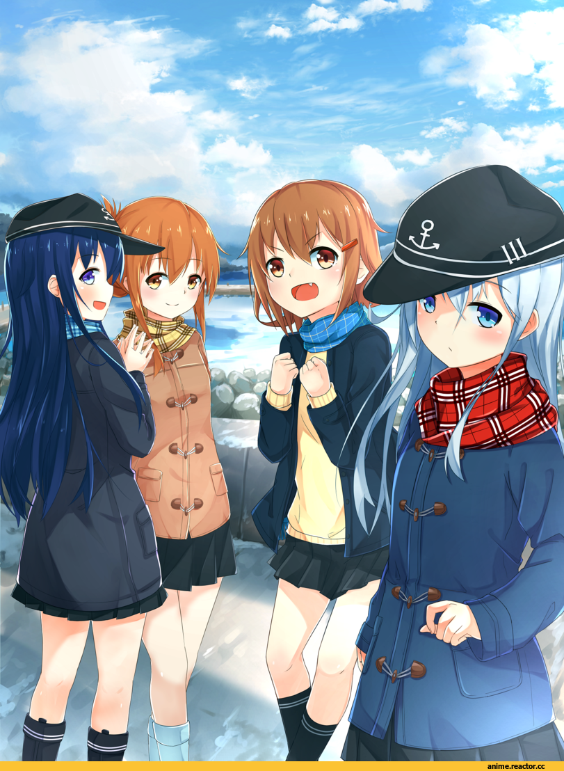 Kantai Collection, Akatsuki, Hibiki (Kantai Collection), ikazuchi (kantai collection), Inazuma (Kantai Collection), ray-en, Anime